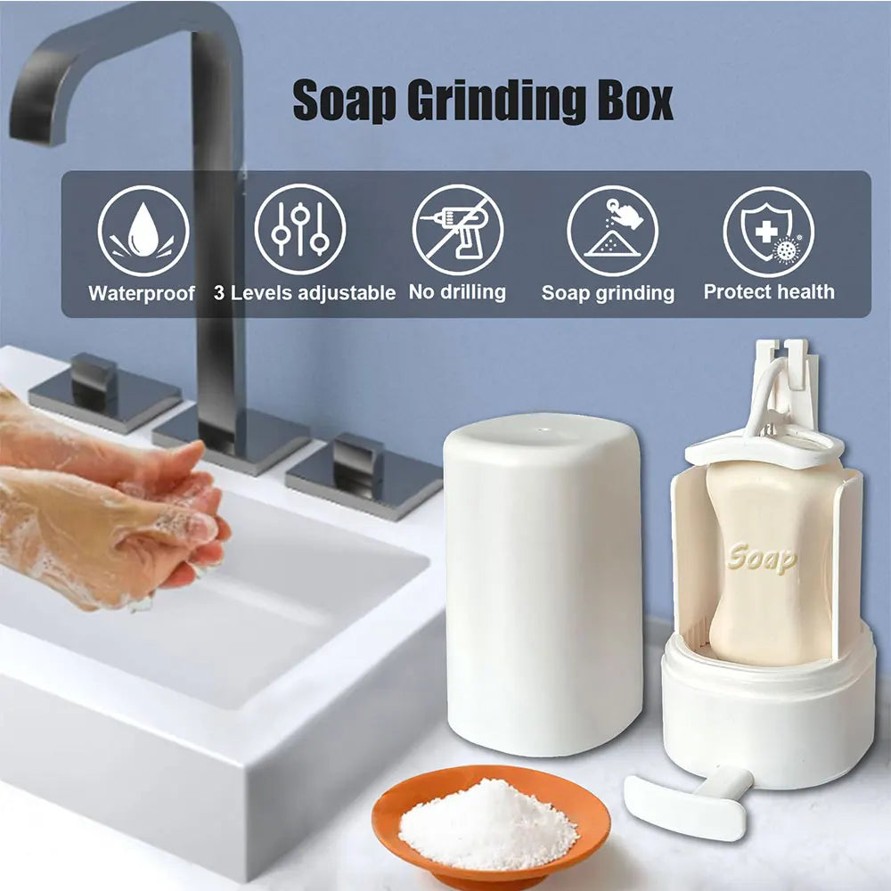 Portable Wall-mounted Soap Powder Grinder Box, Waterproof, 3-level, Adjustable, Bathroom, Hand Washing Tool - view 2