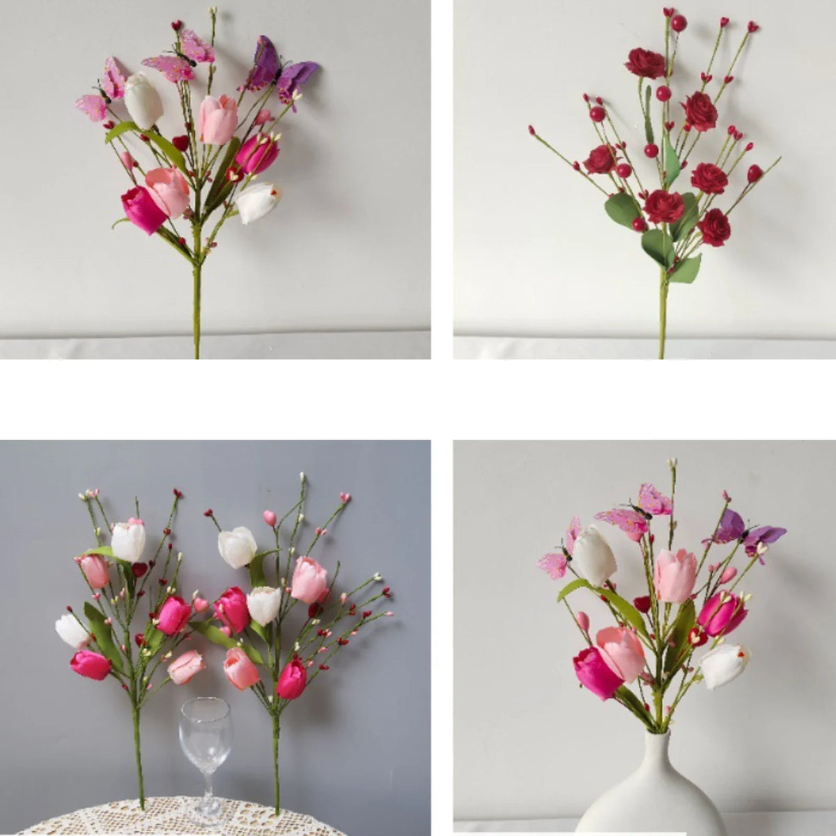 Artificial tulip floral decoration for the saint-valentine - view 4