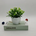 Small rose in pot bonsai decoration artificial plants for indoors - White