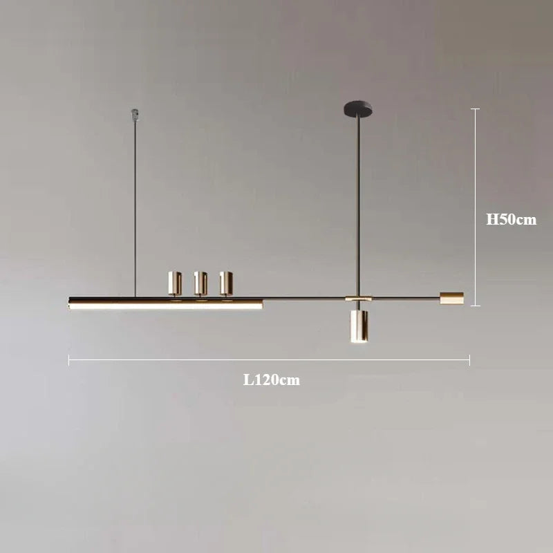 Modern Nordic minimalist design chandelier for interior decoration - C-120cm Gold / Neutral Light