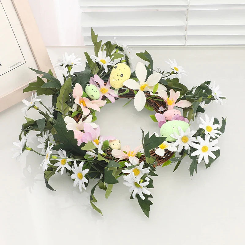 Easter decorative crown with rabbit and suspended eggs - view 4