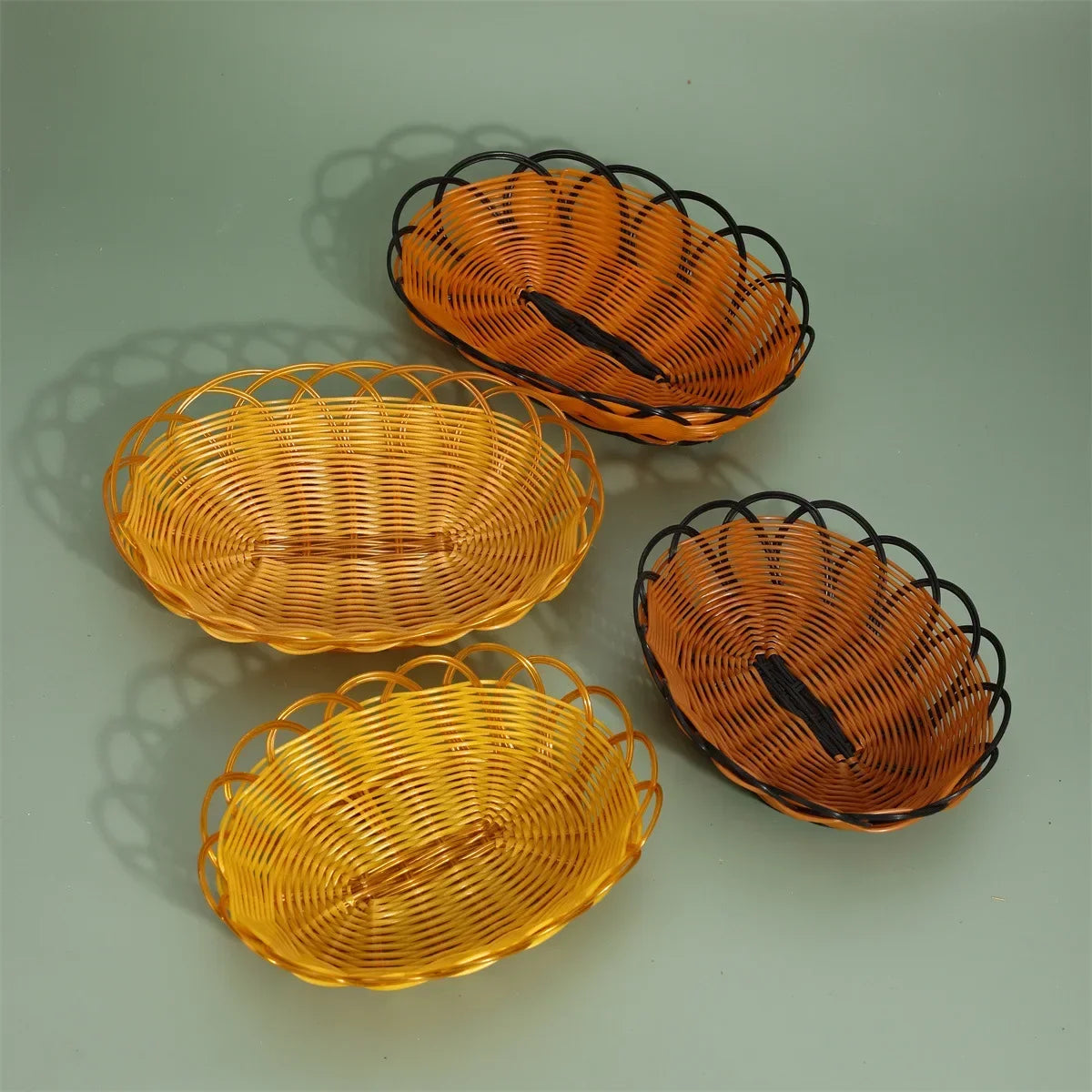 Woven rattan basket for fruit and food at home