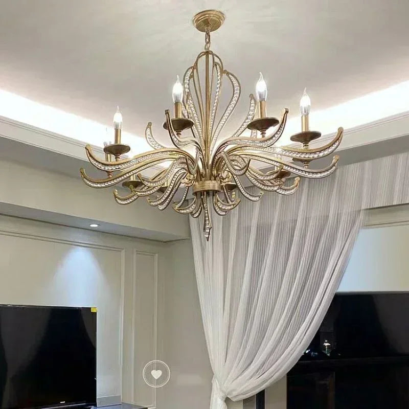 American retro crystal candlestick, French creative candle design, bedroom, living room, study, interior decoration lamp - view 4