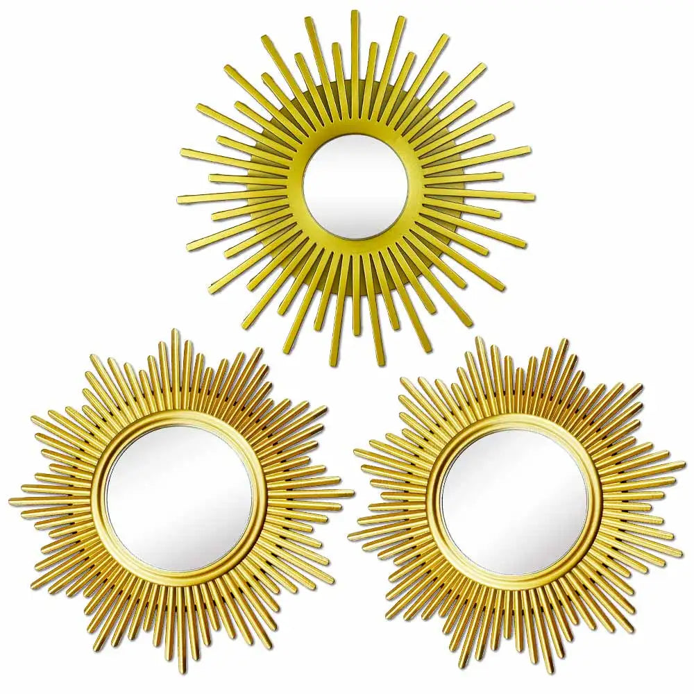 Decorative mirror wall mirror vintage boho for interior decoration - Gold Sun Mirror 04