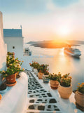 Modern Santorini Greece Landscape Wall Decor, Design 10 - 60X80cm Unframed / 10