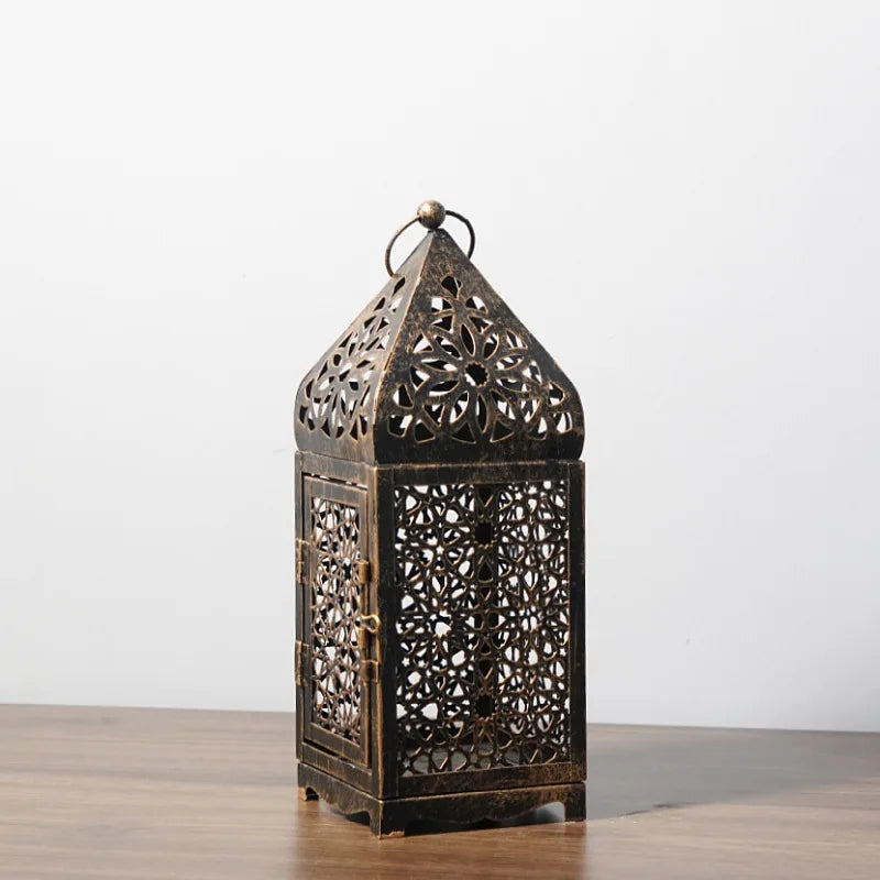 1pc Middle East Arab vintage metal Wind lights lantern candle holder table top home decor accessories, no candle - ZTFD-48S