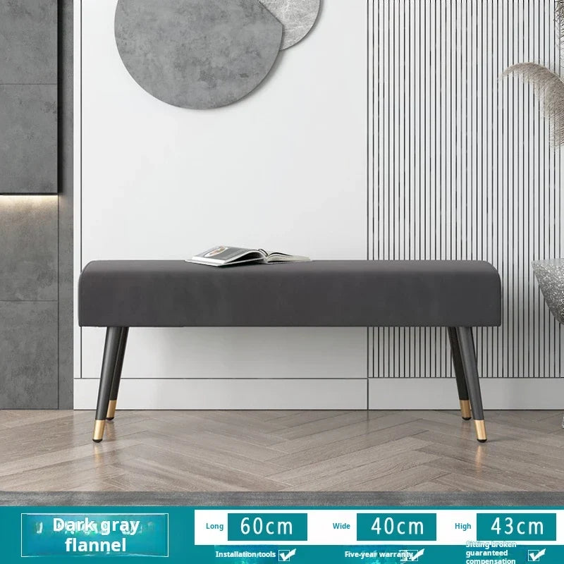 Soft shoe bench for entrance hall and living room - Dark Gray 60cm