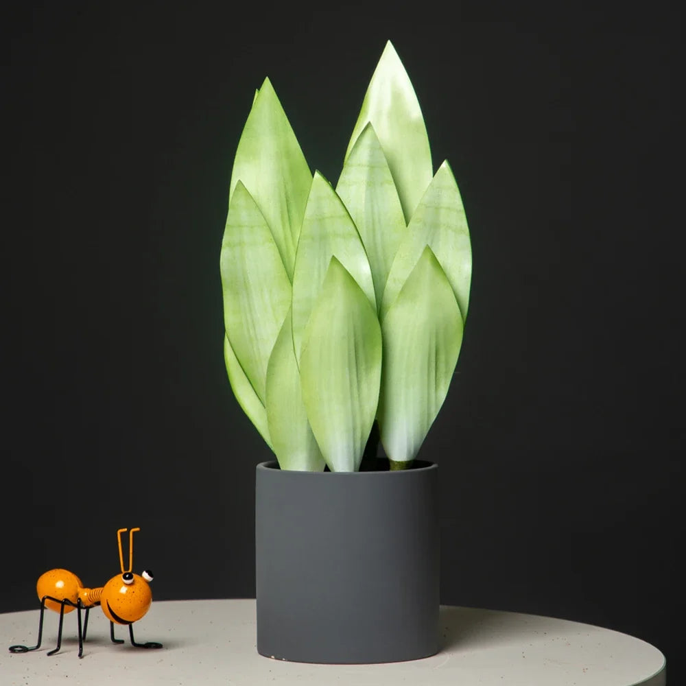 Artificial tropical plant with orchid leaves for interior decoration - view 3