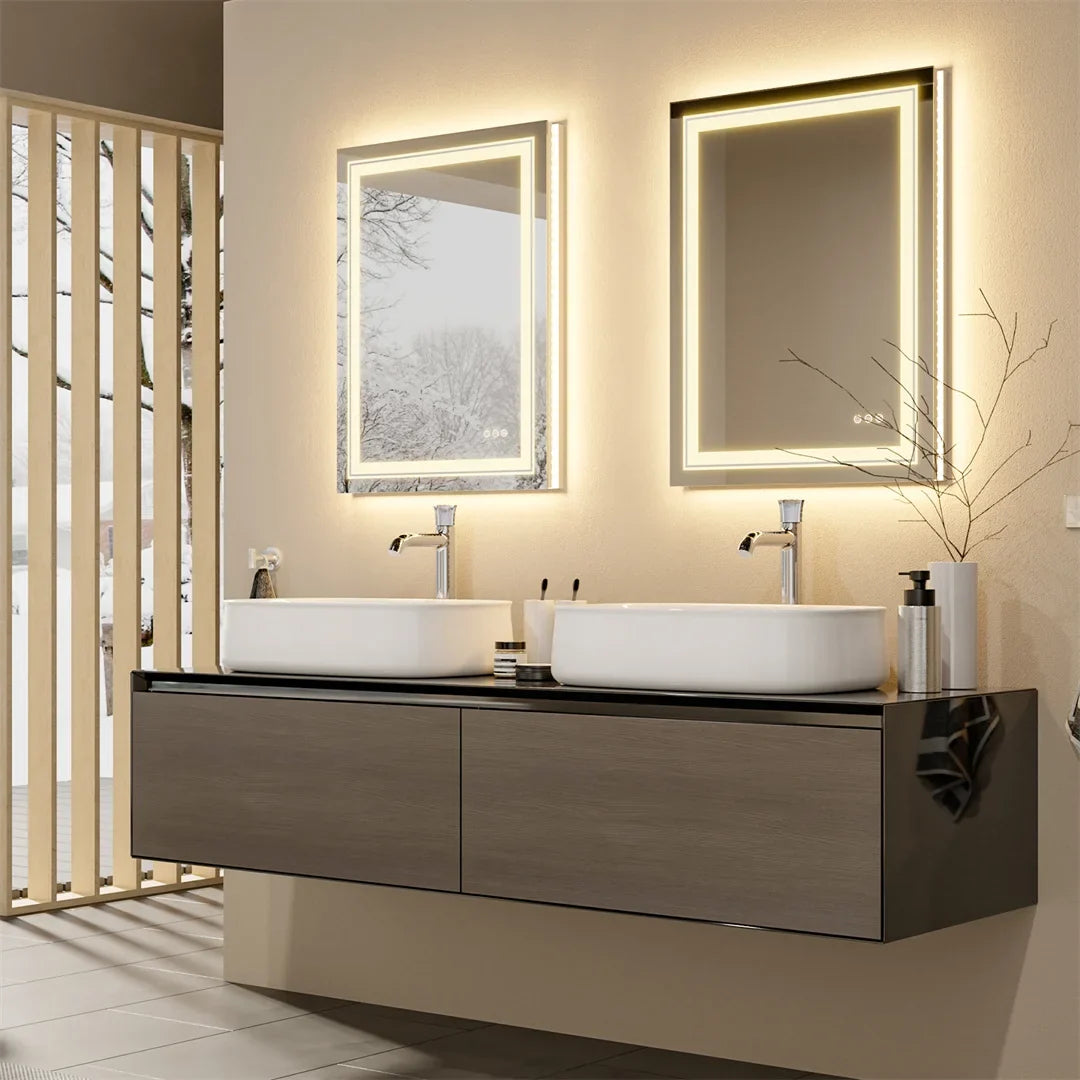 Luxury crystal LED mirror with variable intensity - view 2