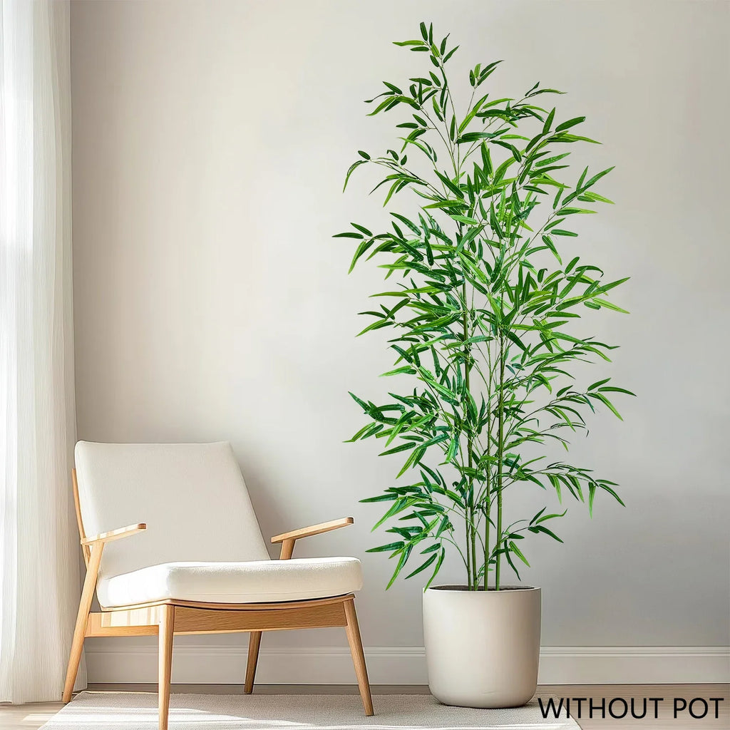Set of 4 artificial bamboo branches for interior festive decoration