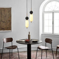 Minimalist glass chandelier creative natural marble lighting