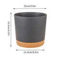 Automatic flower pots with garden and plant saucer - Black