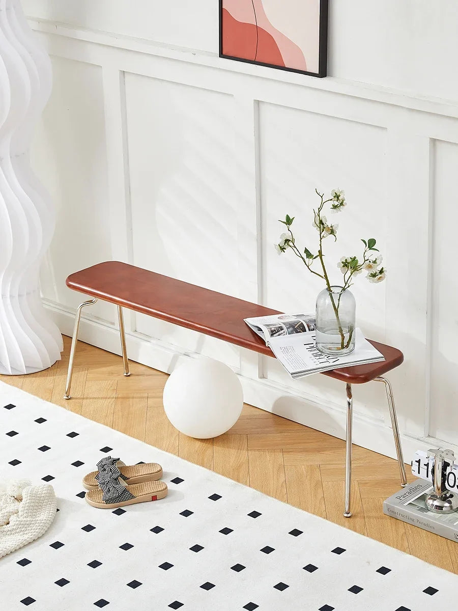 Solid wooden bench retro style for versatile decoration