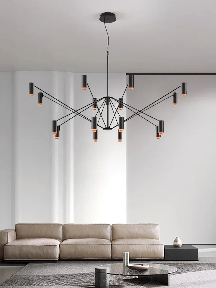Modern minimalist indoor home lighting hanging design, living room, dining room, attic, black candlestick, room decoration