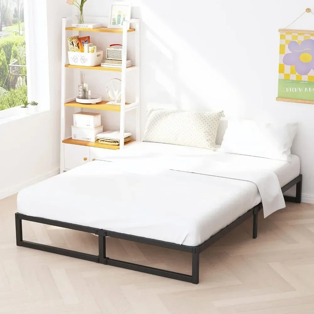 King Size Bed Frame, Metal Platform Mattress Foundation With Steel Slat Support, No Box Spring Needed,8 Inch King Size Bed Frame - view 3