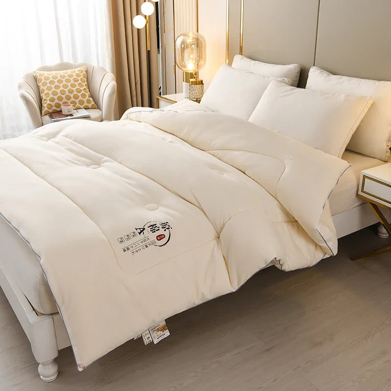Cotton Comforter Duvet Insert - Quilted White Comforters Queen Size, All Season Down Alternative Queen Size Bedding Comforter - view 4