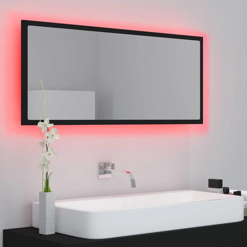 LED bathroom black 100x8,5x37 cm acrylic, modern Dressing room furniture girl bedroom bedside cabinet storage vanity wardrobe - view 5