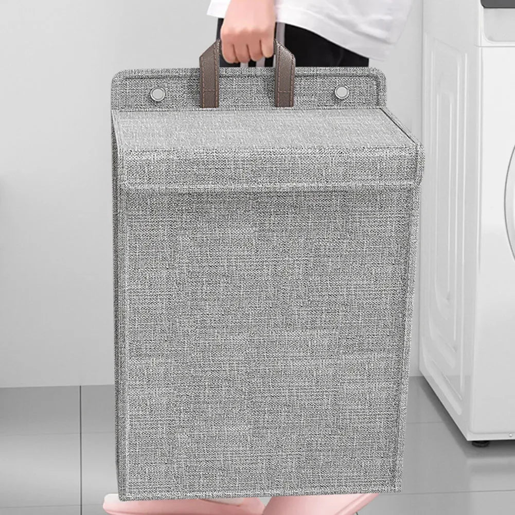 Multifunctional wall adhesive foldable cloth basket for clothing - view 2