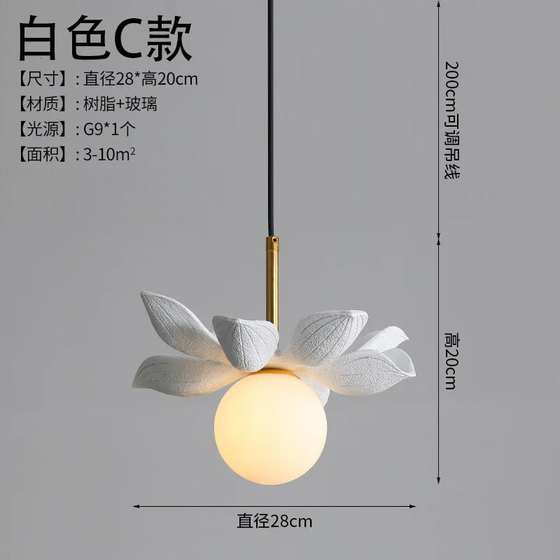 Modern resin pendant light for elegant interior decoration - Style C White