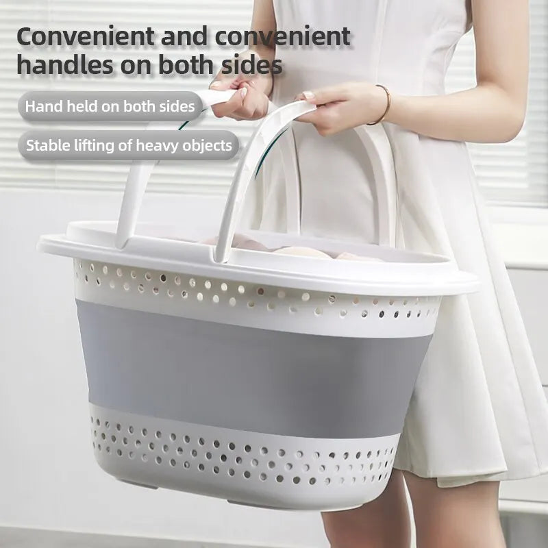 Plastic foldable linen basket for home storage - view 2