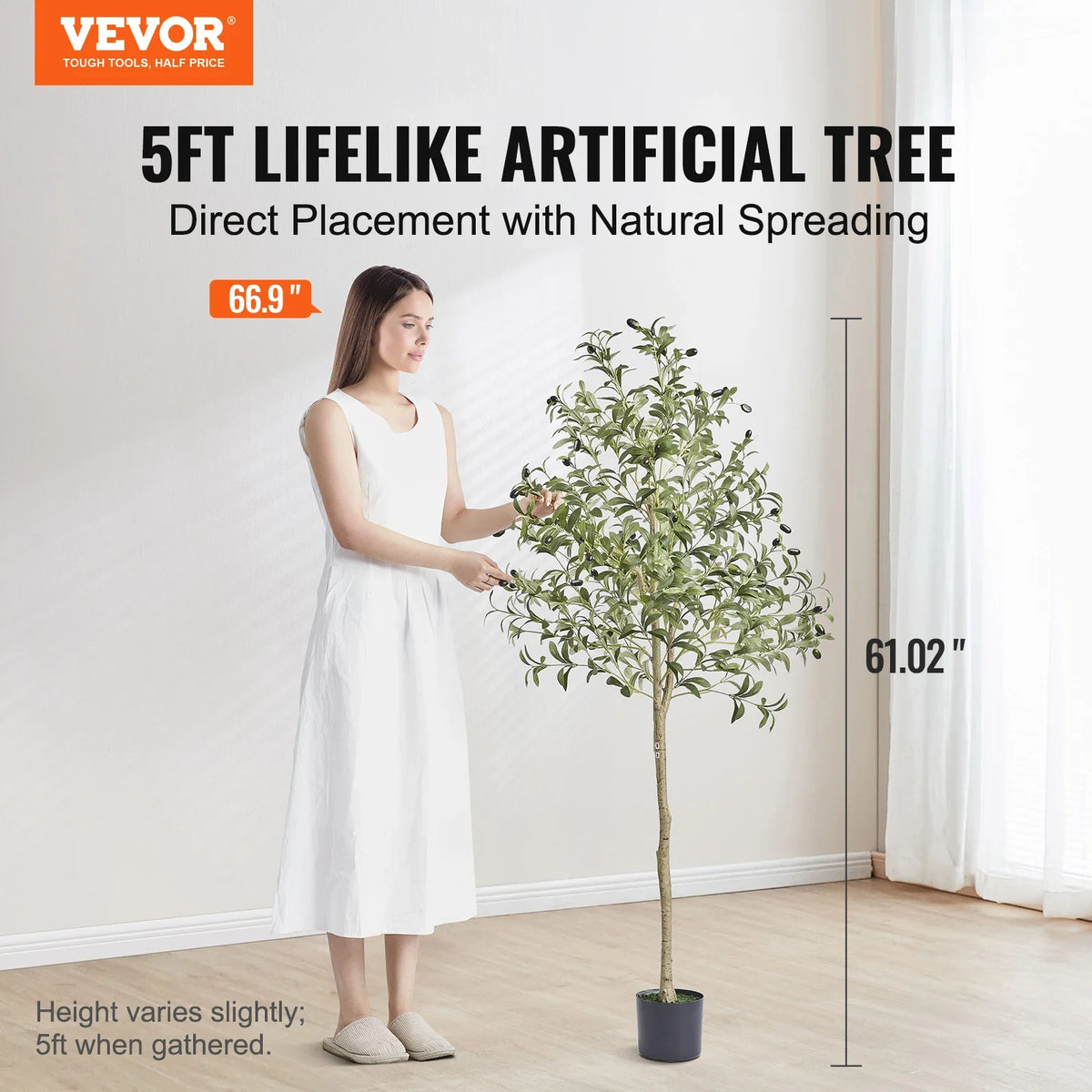 Artificial olive plant secure low maintenance for indoors - view 2