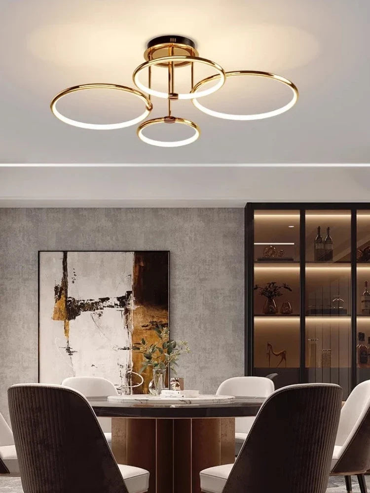 Modern decorative chandelier in ring for elegant interior - view 4