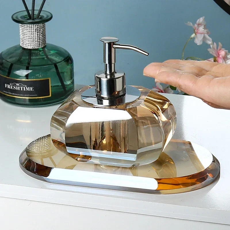 Glass soap dispenser luxury bathroom accessories - view 2