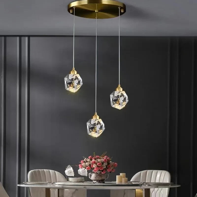 Led crystal chandelier design in modern and elegant copper - view 4