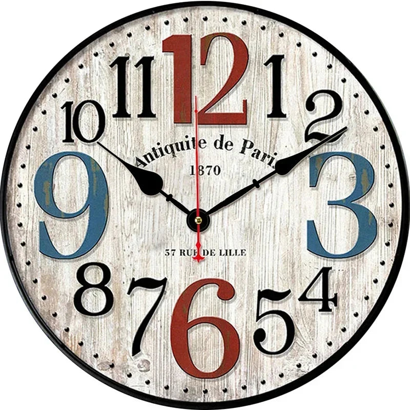 Silent retro wall clock for modern interior decoration - 20-0095 / 16 pouces (40 cm)