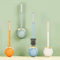 Silicone toilet brush with practical support and long handle