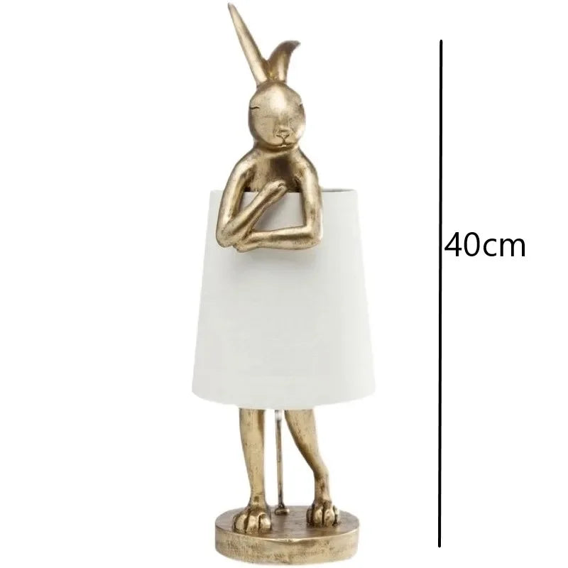 Rabbit desk lamp in retro design resin for interior decoration - Gold 40cm