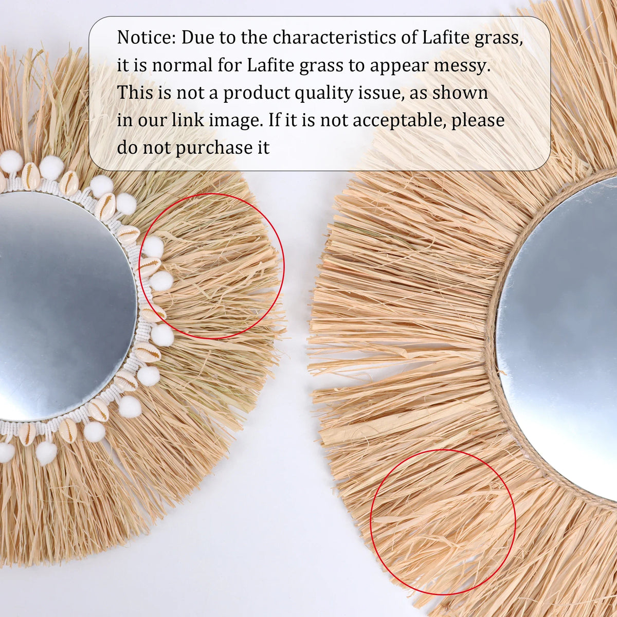 Bohemian decorative mirror in romantic woven straw for wedding - view 5