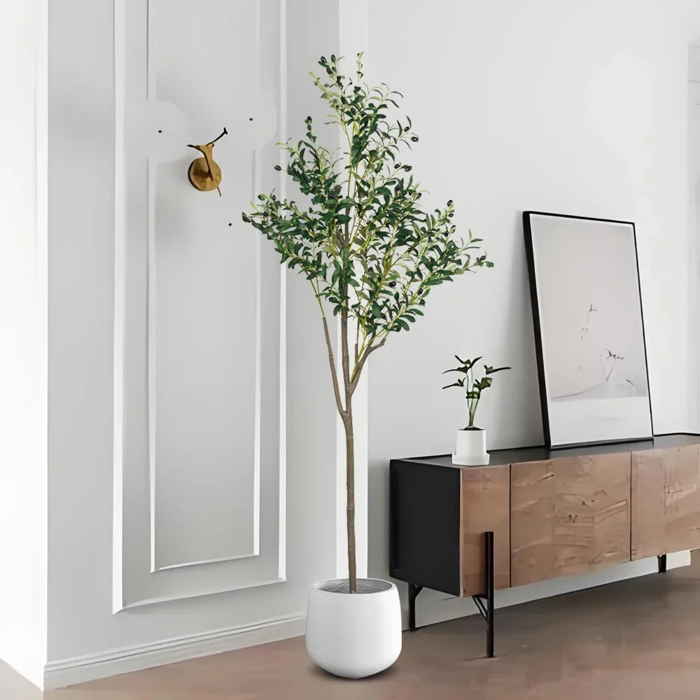 Artificial olive plants in pot for interior and exterior decoration - view 3