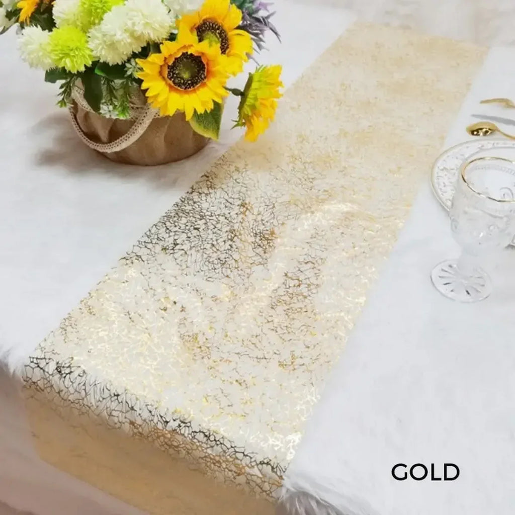 Pink gold table runner glitter metallised party - view 2