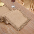 Table runner macrame beige rustic bohemian fringes - 4Pcs Placemat30x45cm