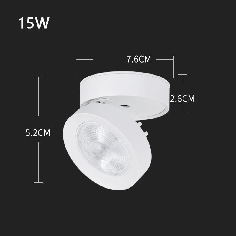 Foldable led spot in aluminium for home or office - White body 15W / Cold white 6500K / CHINEHOOD AC220V with variable intensity