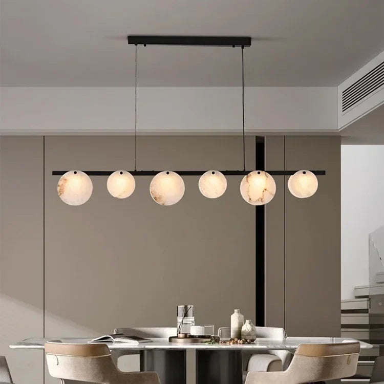 Modern pendant light in marble and copper for interior decoration - view 2