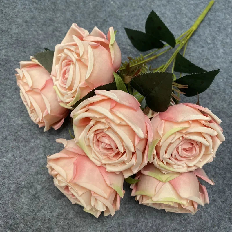 Bouquet of artificial rose wines for wedding and garden decoration - Champagne Pink