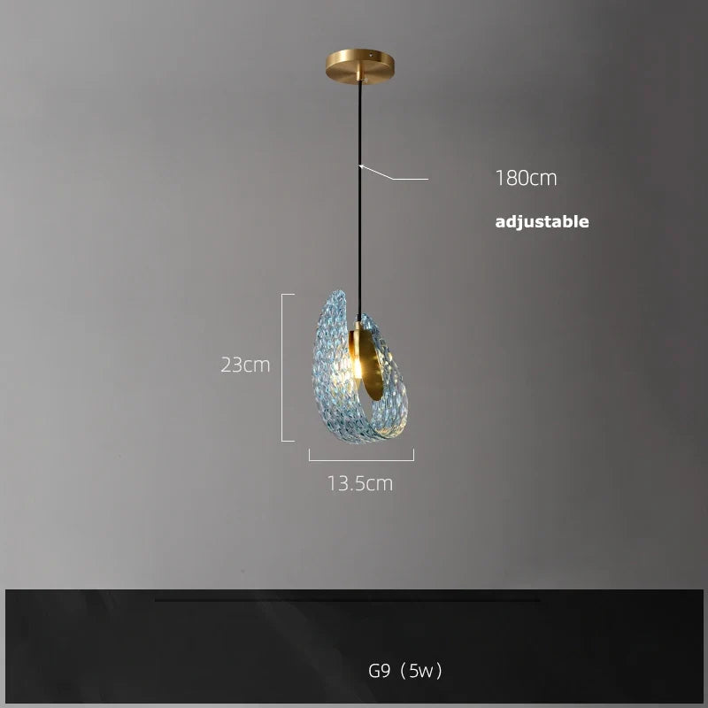 LED crystal glass chandelier for elegant lighting - Neutral light / 1 light