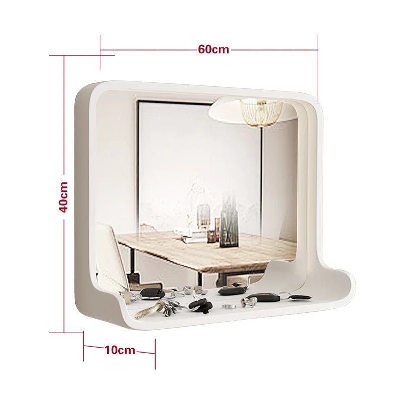 Solid wood mirror with led lighting and wall mounting - 60 40CM 4