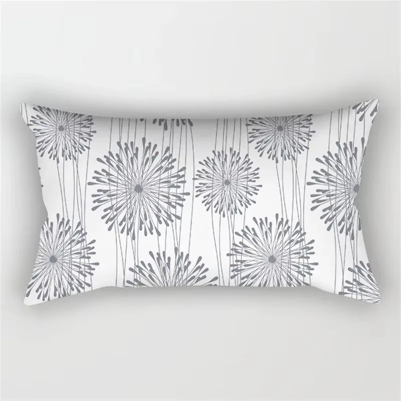 Rectangular Grey Geometric Patchwork Cushion Cover, Style Five