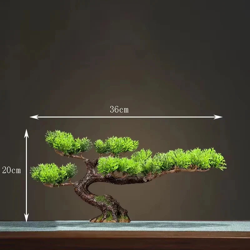 DIY Potted bonsai for Home Decoration, False Tree, Living Room, Chinese Style, Hotel Porch Landscape, Green Plant Decoration - PMB2973