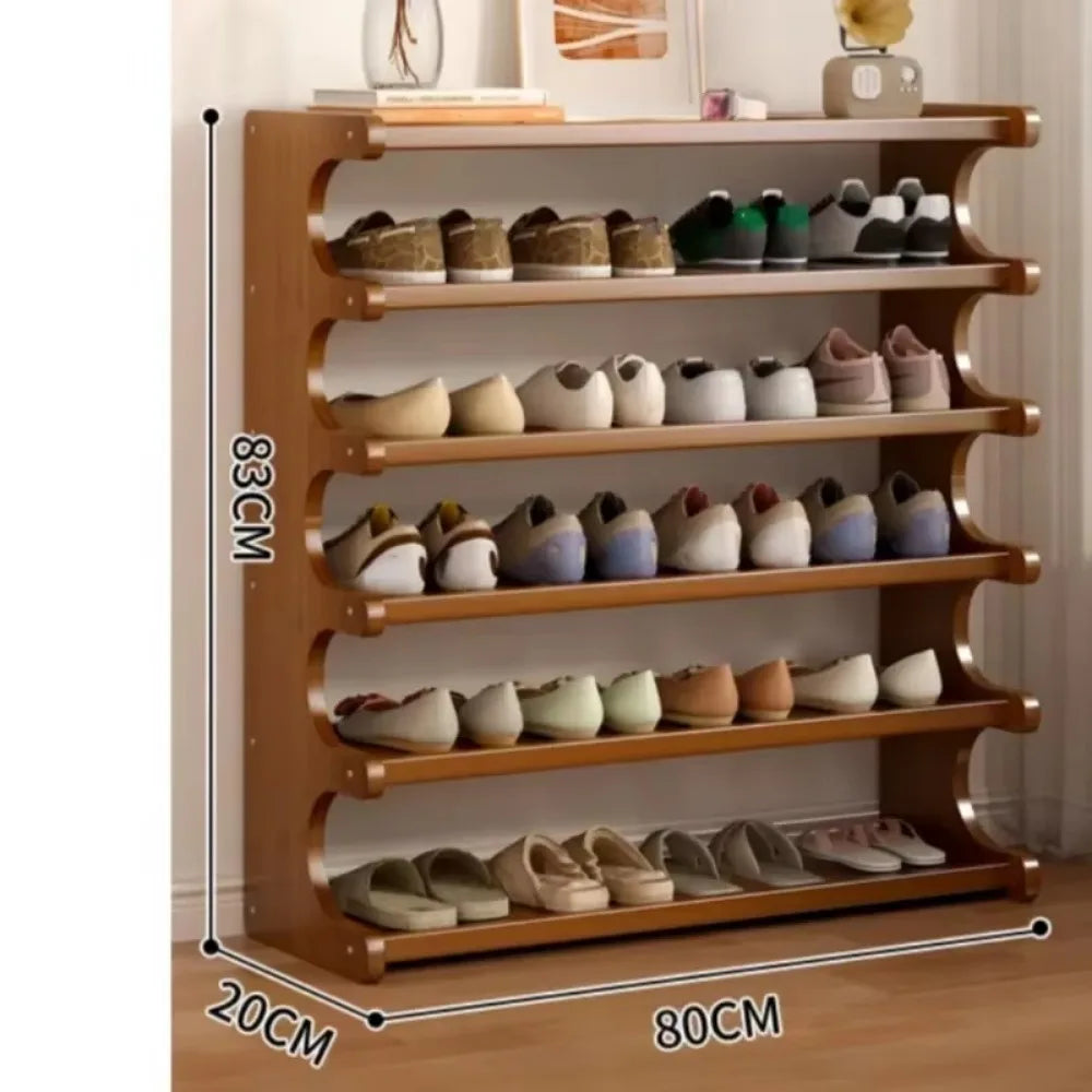 Single and small inner shoe shelf - Brown 6 Layers 80CM