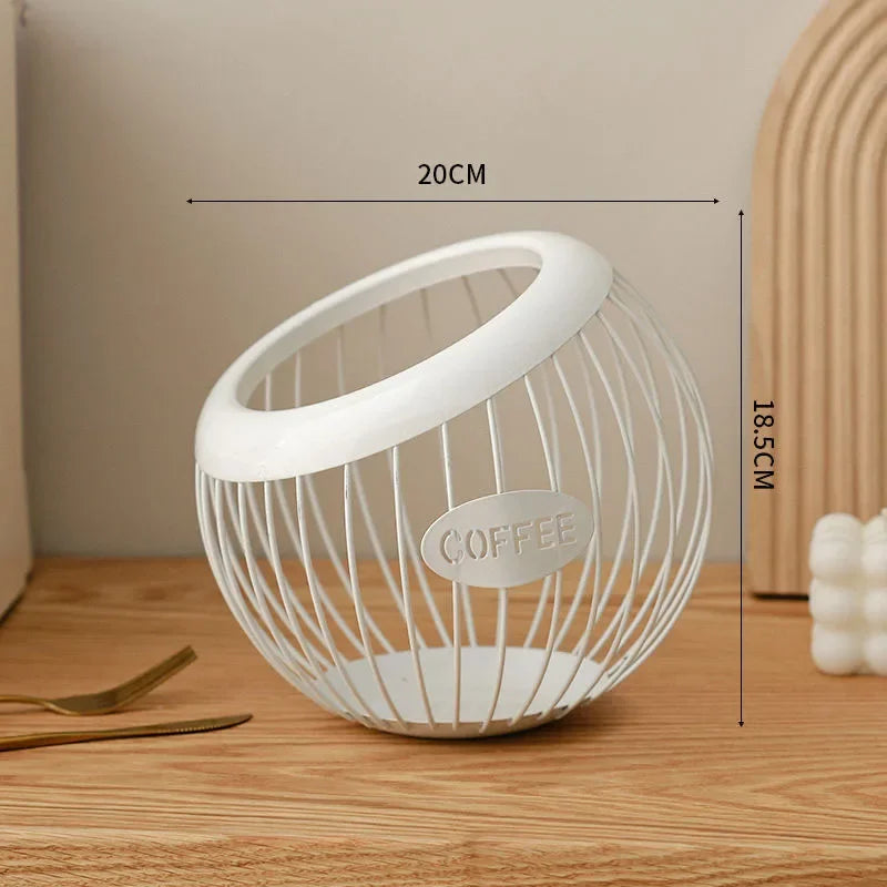 Elegant metal fruit basket for storage and decoration - DB white