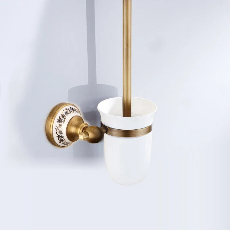 Solid brass accessories sets for retro bathroom - Toilet Brush Holder