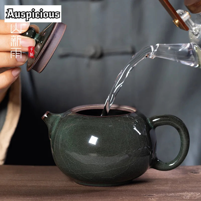 Teapot artisanal celadon crackle 300ml style longquan luxury - view 6