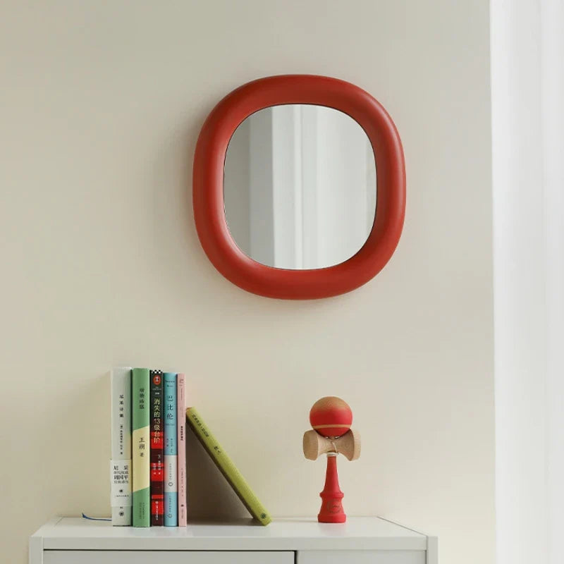 Cute round decorative mirrors for hand hanging makeup - view 5