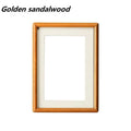 Solid Wood Round Corner Picture Frame, Walnut and Golden Sandalwood, Minimalist Design, Tabletop, Home decor - 32x22cm A4-B