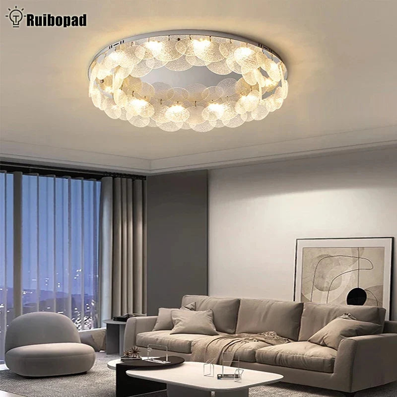 LED glass ceiling lamp for interior decoration