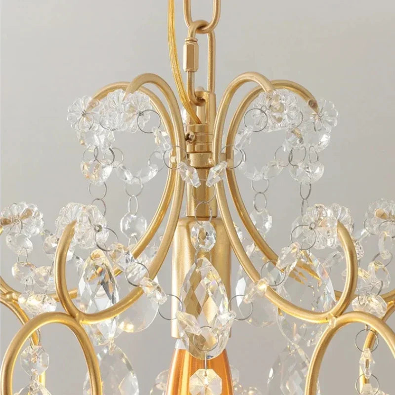Retro led chandelier in crystal for elegant interior decoration - view 5